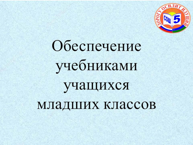 Обеспечение учебниками учащихся младших классов.