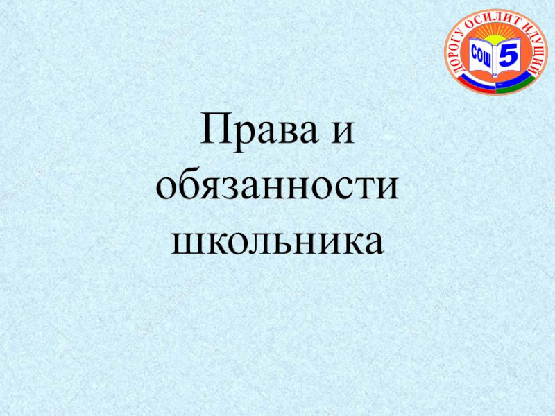 Правила обучения. Права и обязанности учащегося.